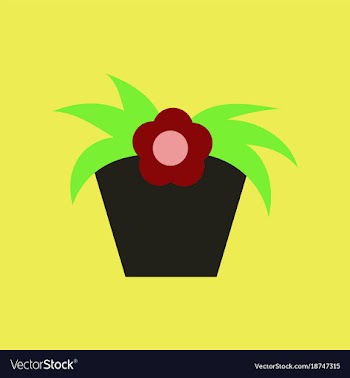 Icon in flat design flowering pot vector image