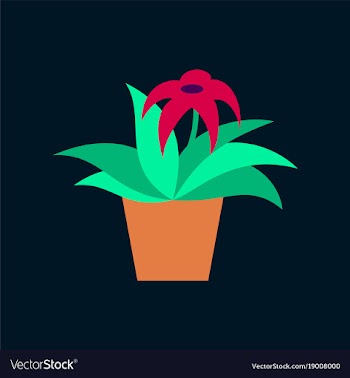 Icon in flat design flowering pot vector image