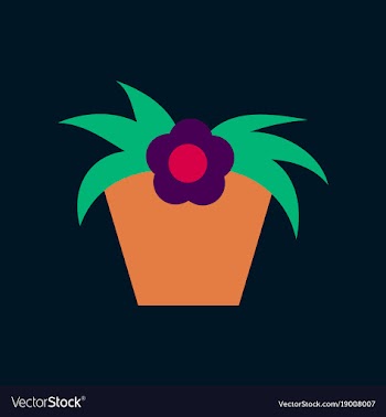Icon in flat design flowering pot vector image