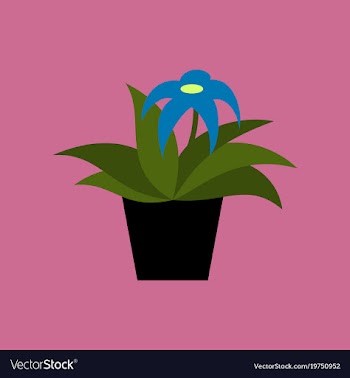 Icon in flat design flowering pot vector image