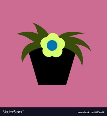 Icon in flat design flowering pot vector image
