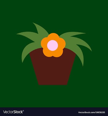 Icon in flat design flowering pot vector image