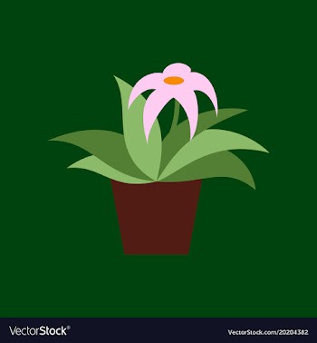 Icon in flat design flowering pot vector image