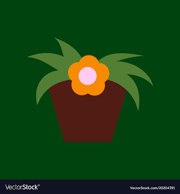 Icon in flat design flowering pot vector image