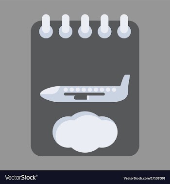 Icon in flat design for airport aircraft vector image