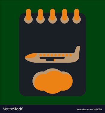 Icon in flat design for airport aircraft vector image