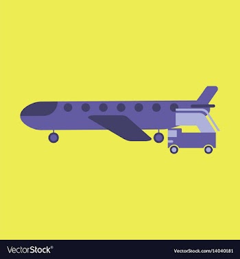 Icon in flat design for airport airplane gangway vector image