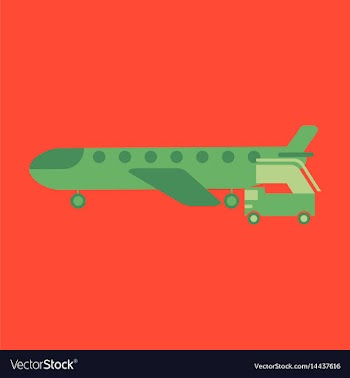 Icon in flat design for airport airplane gangway vector image