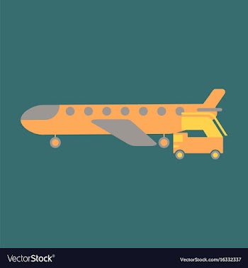 Icon in flat design for airport airplane gangway vector image