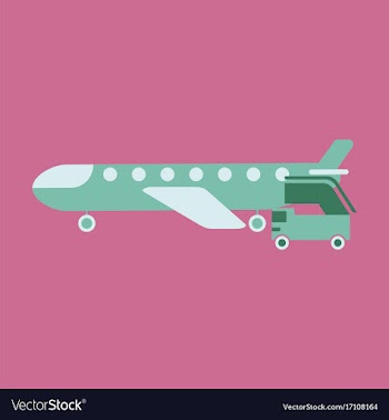 Icon in flat design for airport airplane gangway vector image
