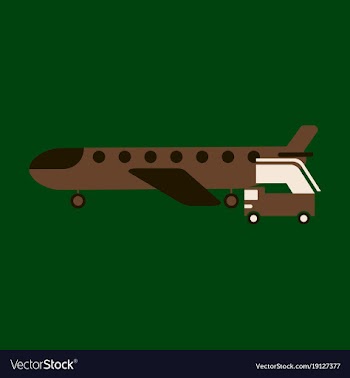 Icon in flat design for airport airplane gangway vector image