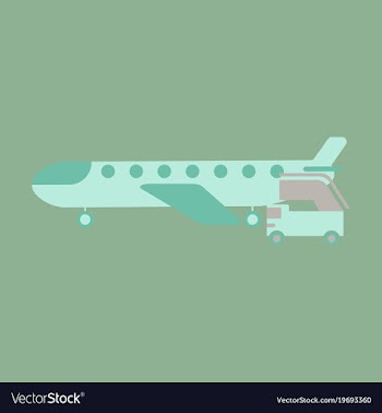Icon in flat design for airport airplane gangway vector image