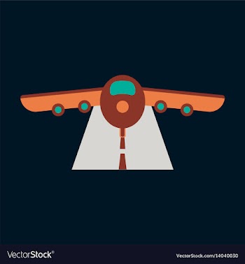 Icon in flat design for airport airplane runway vector image