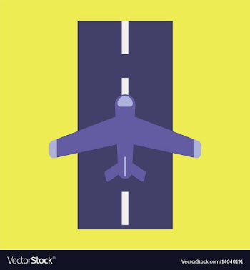 Icon in flat design for airport airplane runway vector image