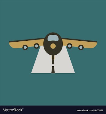Icon in flat design for airport airplane runway vector image