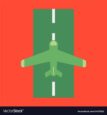 Icon in flat design for airport airplane runway vector image