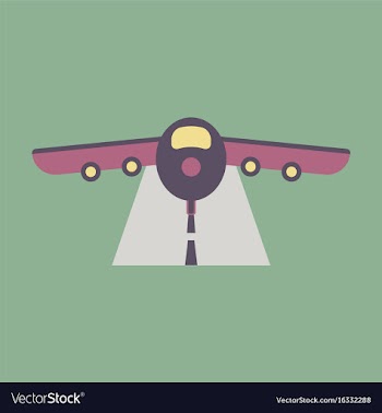 Icon in flat design for airport airplane runway vector image