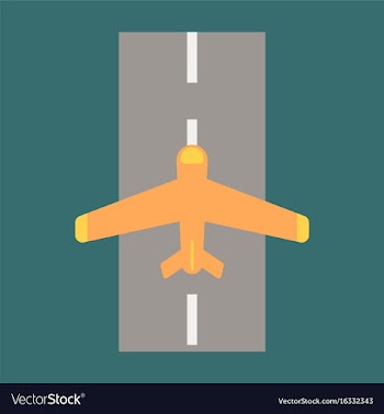 Icon in flat design for airport airplane runway vector image