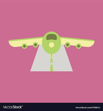Icon in flat design for airport airplane runway vector image