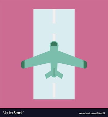 Icon in flat design for airport airplane runway vector image