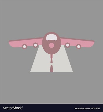 Icon in flat design for airport airplane runway vector image