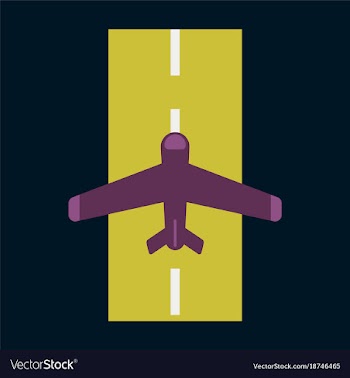 Icon in flat design for airport airplane runway vector image