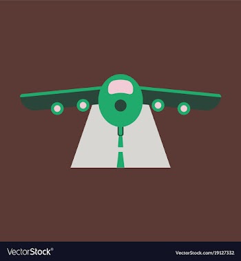 Icon in flat design for airport airplane runway vector image