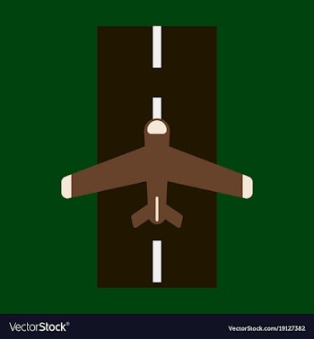 Icon in flat design for airport airplane runway vector image