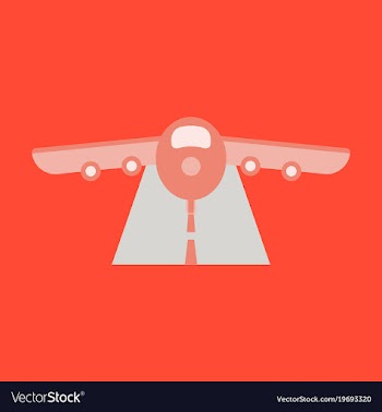 Icon in flat design for airport airplane runway vector image