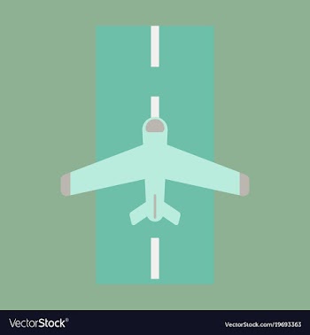 Icon in flat design for airport airplane runway vector image
