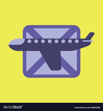 Icon in flat design for airport airplanes flight vector image