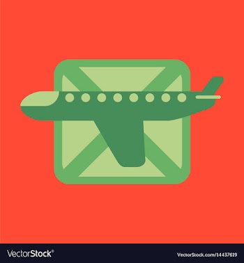 Icon in flat design for airport airplanes flight vector image
