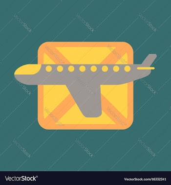 Icon in flat design for airport airplanes flight vector image