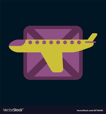 Icon in flat design for airport airplanes flight vector image