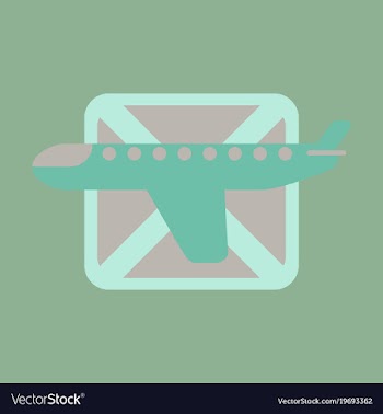 Icon in flat design for airport airplanes flight vector image