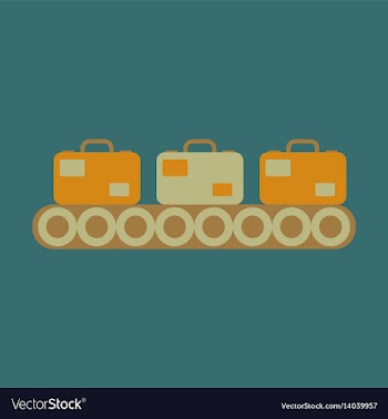 Icon in flat design for airport baggage check vector image