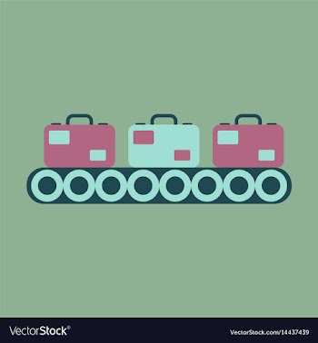 Icon in flat design for airport baggage check vector image