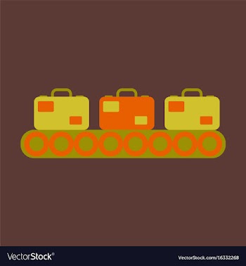 Icon in flat design for airport baggage check vector image