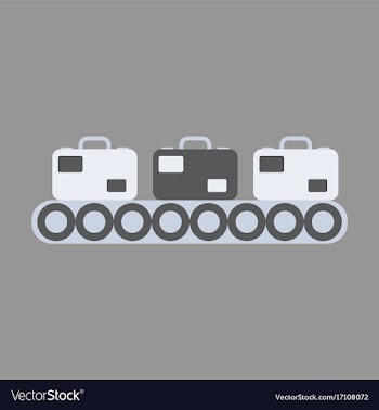 Icon in flat design for airport baggage check vector image