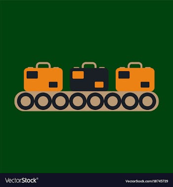 Icon in flat design for airport baggage check vector image