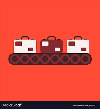 Icon in flat design for airport baggage check vector image