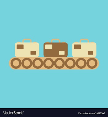 Icon in flat design for airport baggage check vector image