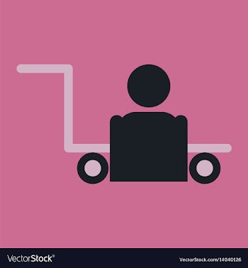 Icon in flat design for airport baggage porter vector image