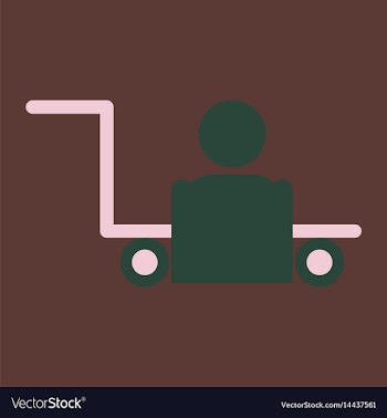 Icon in flat design for airport baggage porter vector image