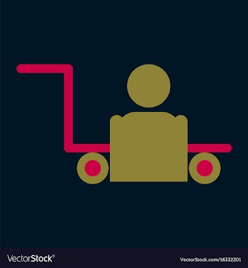 Icon in flat design for airport baggage porter vector image
