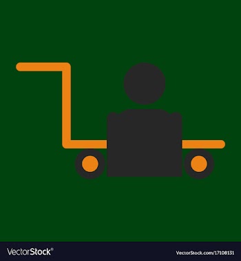 Icon in flat design for airport baggage porter vector image