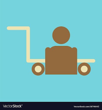 Icon in flat design for airport baggage porter vector image
