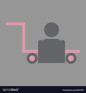 Icon in flat design for airport baggage porter vector image
