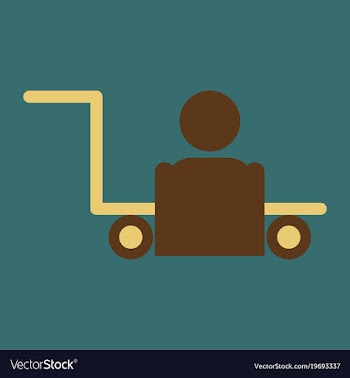 Icon in flat design for airport baggage porter vector image
