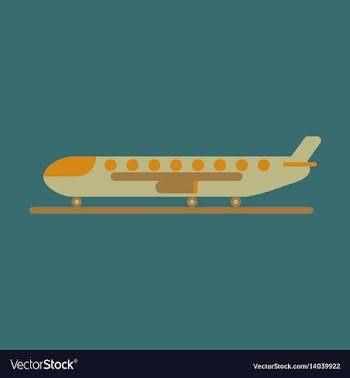 Icon in flat design for airport cargo airplane vector image